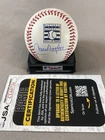 CARLOS BELTRAN AUTOGRAPH HALL OF FAME LOGO BASEBALL JSA CL60736