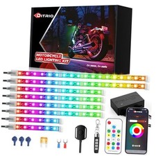 Motorcycle Led Lights with Brake Turn Signal,Underglow Light Kits with 8PCS