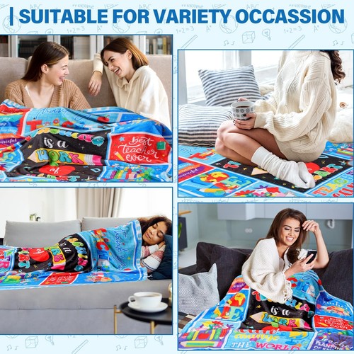 Teacher Appreciation Gifts 60"x50" Blanket Throws Teacher 's Day Retirement B... - Picture 7 of 7