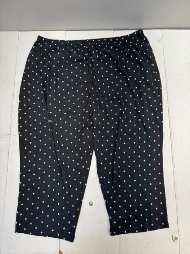 Dreams Co Pyjamahose schwarz weiß Tupfenmuster elastischer Bund Damengröße 5X