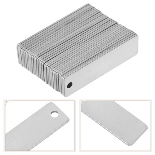 30 Pcs Stainless Steel Tag Blank Tags Rectangular Stamping Rectangle Blanks - Bild 6 von 12