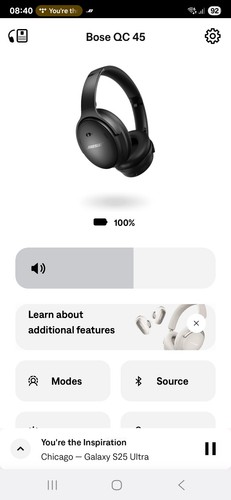 Bose QuietComfort 45 / QC45 Noise Cancelling Wireless Headphones - Black - Picture 20 of 22