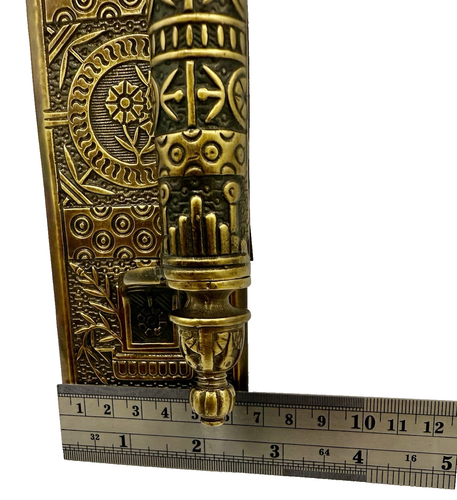 Antique Windsor Exterior Entry Thumblatch Brass Ornate Door Plate *READ - Picture 9 of 10