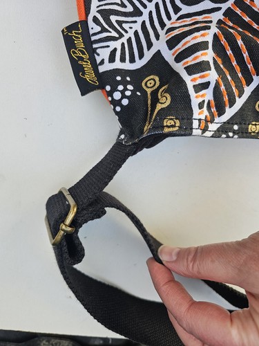 Laurel Burch Crossbody Shoulder Bag Purse Floral Print, Black Orange White, Boho - Picture 6 of 11
