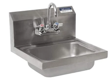 BK Resources BKHS-W-1410-P-G Wall Mount Hand Sink 14x10x5 Bowl w/ Faucet & Drain