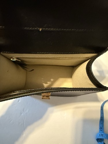 Neely & Chloe Mini Saffiano Leather Bag Black with Gold Hardware 8”x7” - Picture 7 of 8