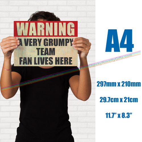 Grumpy Football Fan Posters Man Cave Wall Sign Footy Funny Fun Gift A3 A4 Print - Picture 24 of 133