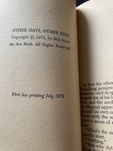 Bob Shaw - Other Days, Other Eyes - First Ace Printing 1972 - Imagen 3 de 9