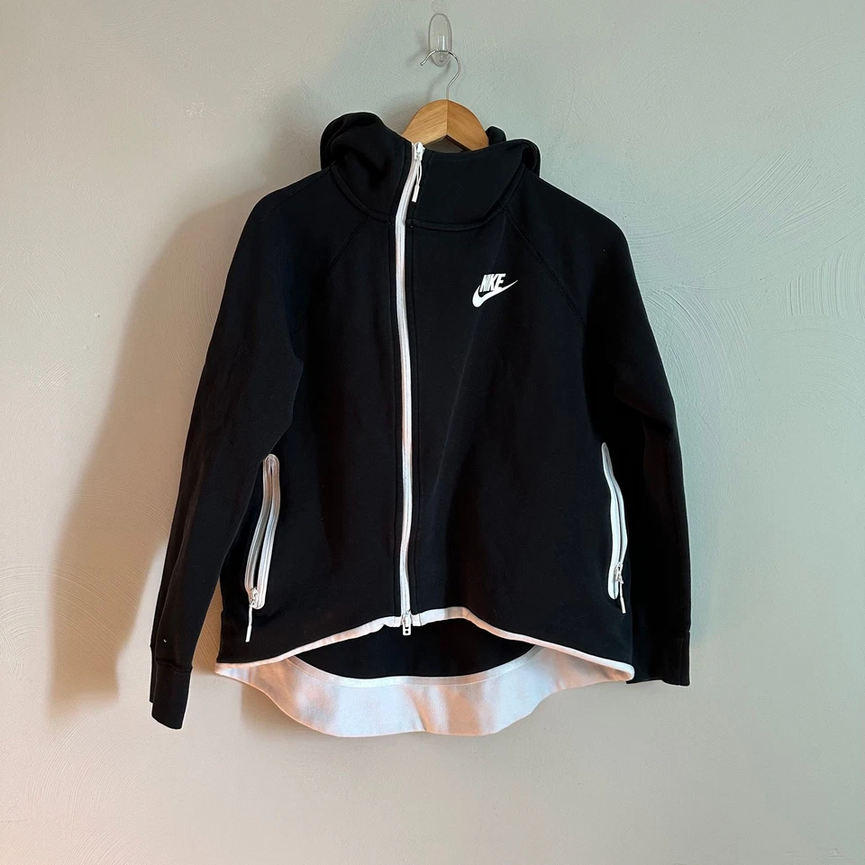 Sudadera con capucha habanera cremallera completa polar Nike Sportswear Teach en negro TALLA MEDIANA $130 Foto 2 de 4