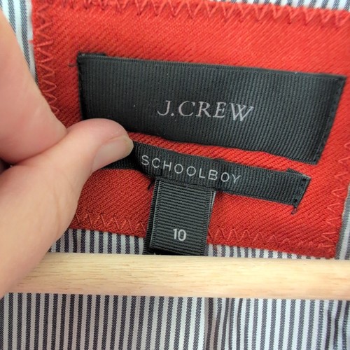J. nuova con etichetta Blazer Crew scuola ragazzo misto lana bottoni donna taglia 10 arancione ruggine autunno - Foto 8 di 12