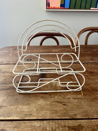 Vintage MCM Trinkglas Becher Draht Caddy Gestell OHNE GLÄSER