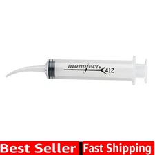 Durable 12cc Curved Tip Syringe with Rubber Seal - Non-Sterile Precision Tool