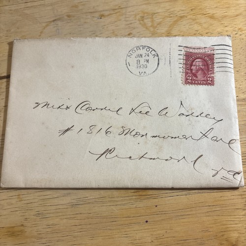 1928 2 CENT RED GEORGE WASHINGTON STAMP On Envelope With Letter. - Picture 2 of 6