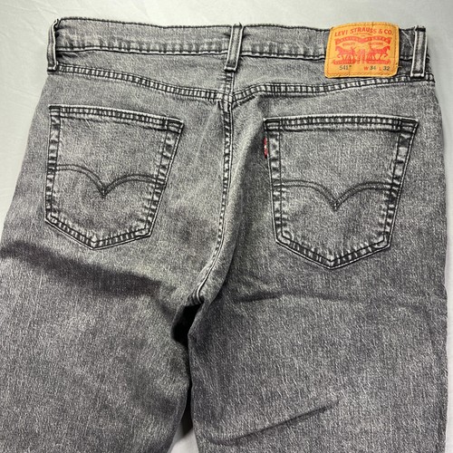Levis 541 Jeans Herren 34x32 schwarz Denim sportlich schmal zulaufende Passform anthrazit Waschung rotes Etikett