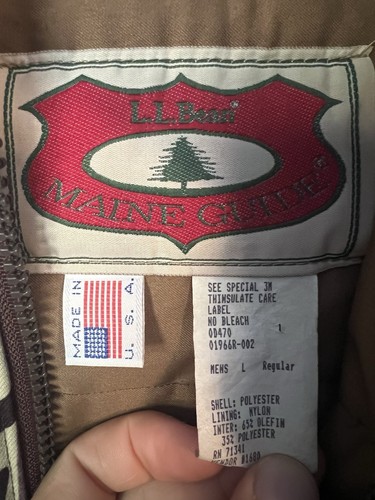 LL Bean Maine Guide Insulated Hunting Parka Predator Fall Brown USA Vintage - Picture 5 of 7