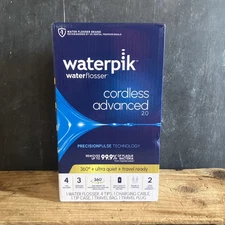 Waterpik WP580CD Cordless Advanced 2.0 Water Flosser White with Travel Bag *Read
