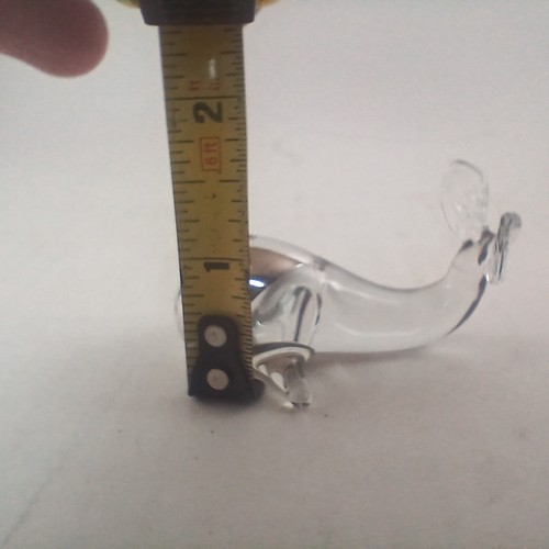 Vintage Hand Blown Art Glass/Silver Paperweight Whale Figurine Sculpture Small - Picture 5 of 12