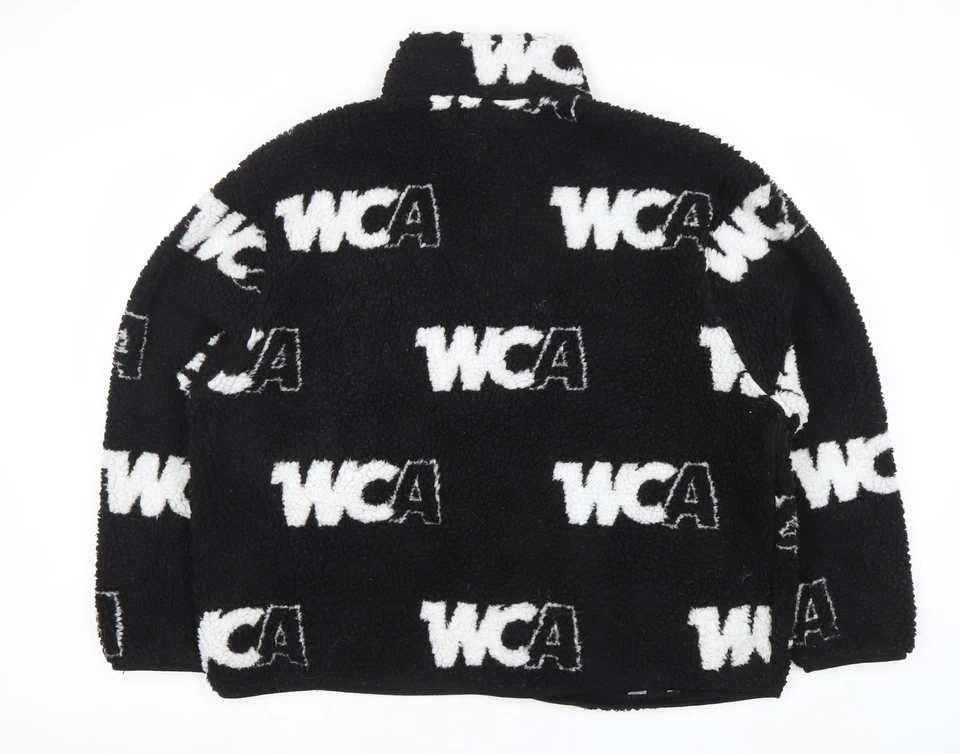 ASOS DESIGN Women’s Black Fleece Zip Jacket Size 18 Lined Pockets Logo - Изображение 3 из 4