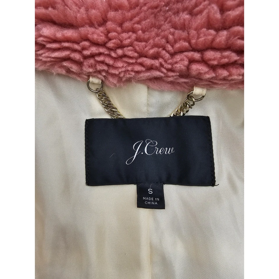 J. Abrigo Crew Para Mujer S Rosa Glicina Ahumado Cremallera Peluche Polar Piel Sintética Foto 3 de 4