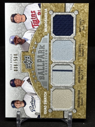 CC Sabathia Game-Used Quad Swatch /500 2009 Upper Deck Trevor Hoffman