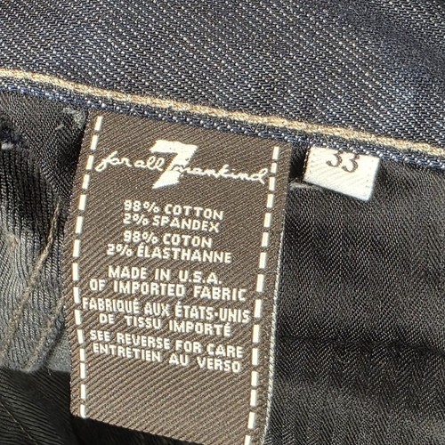 7 for All Mankind Austyn Relaxed Straight Leg Jeans Men 33 Dark Wash Denim 35/31 - Picture 9 of 14