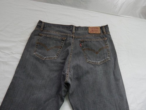 Levi 505 Straight Jeans Regular Grey Waist 40 Leg 32 W40 L32 Zip Fly (Q6778) - Picture 3 of 9