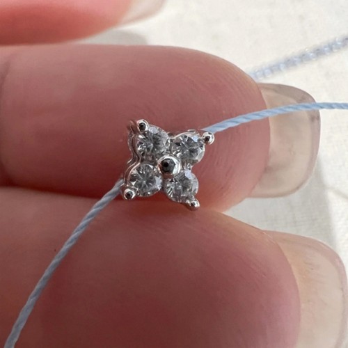 Four Point Star Charm Bracelet With Diamonds Accent For Layering Jewelry - Picture 6 of 10