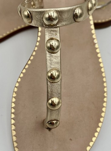 Lilly Pulitzer 'Rita' Size 8 Gold Leather T-Strap Studded Sandals NWOB - Picture 8 of 9