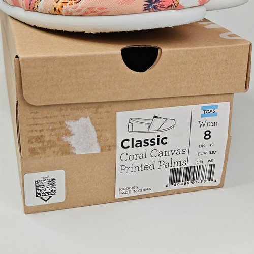 Toms 10006165 scarpa piatta espadrillas donna tela corallo stampata palme taglia 8 - Foto 2 di 9