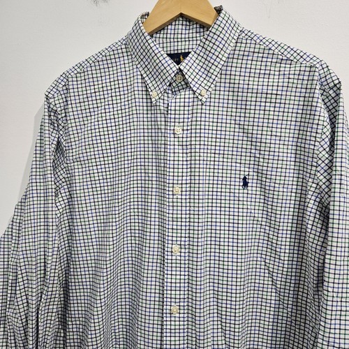 Camisa Ralph Lauren Para Hombres a Cuadros Abotonada Talla XL Ajuste Personalizado 17 1/2 Manga Larga - Imagen 3 de 12