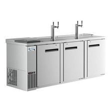 Stainless Steel Kegerator / Beer Dispenser w/ (2) Double Tap Tower & Club Top -