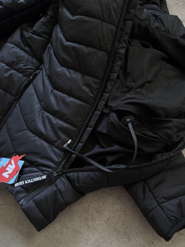 Antarctica Gear Heated Jacket Black Hooded Puffer Size L Men's Insulated New - Picture 8 of 8