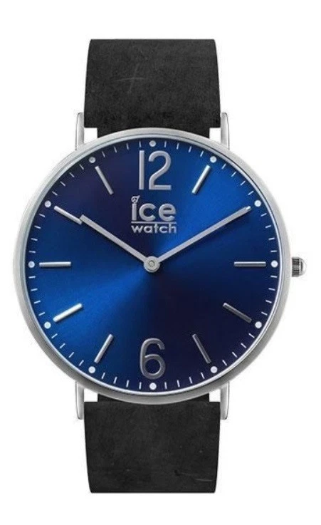 Ice City Belfast Armbanduhr silbern mit braunen Lederband