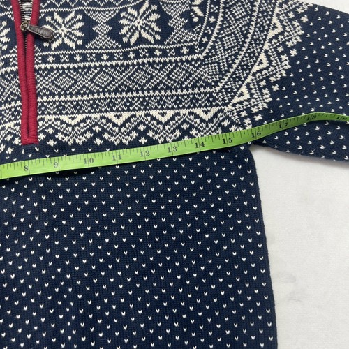 L.L. Bean Boys 8 Small Fair Isle 1/4 Zip Sweater Snowflake Winter Ski Christmas - Picture 7 of 10