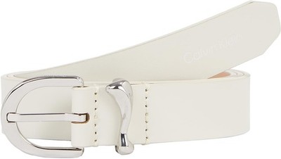 Calvin Klein Damen Ledergürtel 25mm Ck Must Organic Loop Elfenbein 135cm