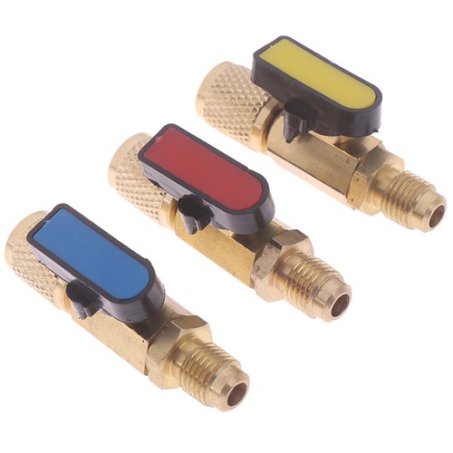 1/4" Male to 1/4" Female SAE Straight Ball Valve AC Charging For R22 Refriger^YU - Picture 3 of 12