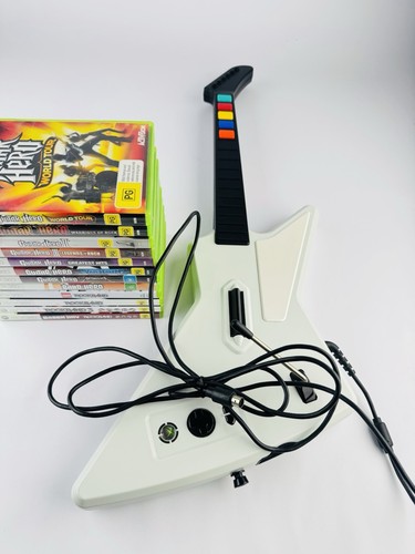 Xbox 360 Guitar Hero Bundle Gibson Xplorer Redoctane Guitar x12 Games Manuals - Picture 6 of 13