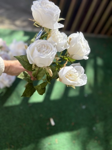 Riesiges Set virale Seide Faux langer Stiel Pfingstrose/Rose Rouge/creme/weiß/hellbraun Ashland neu - Bild 18 von 21