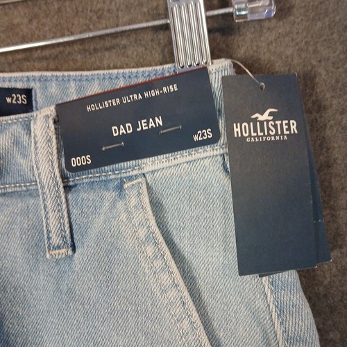 Hollister Ultra High-Rise Dad Jean Cargo Pants Blue Women’s 000S w23s NWT - Picture 2 of 14