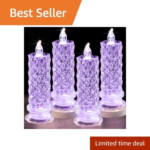 SupBri Rose Halo LED Candles, Purple Crystal - product listing photo