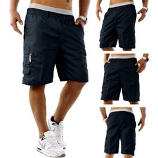 Mens Combat Shorts in Lightweight PolyCotton with Elasticated Cargo Fit Outdoor