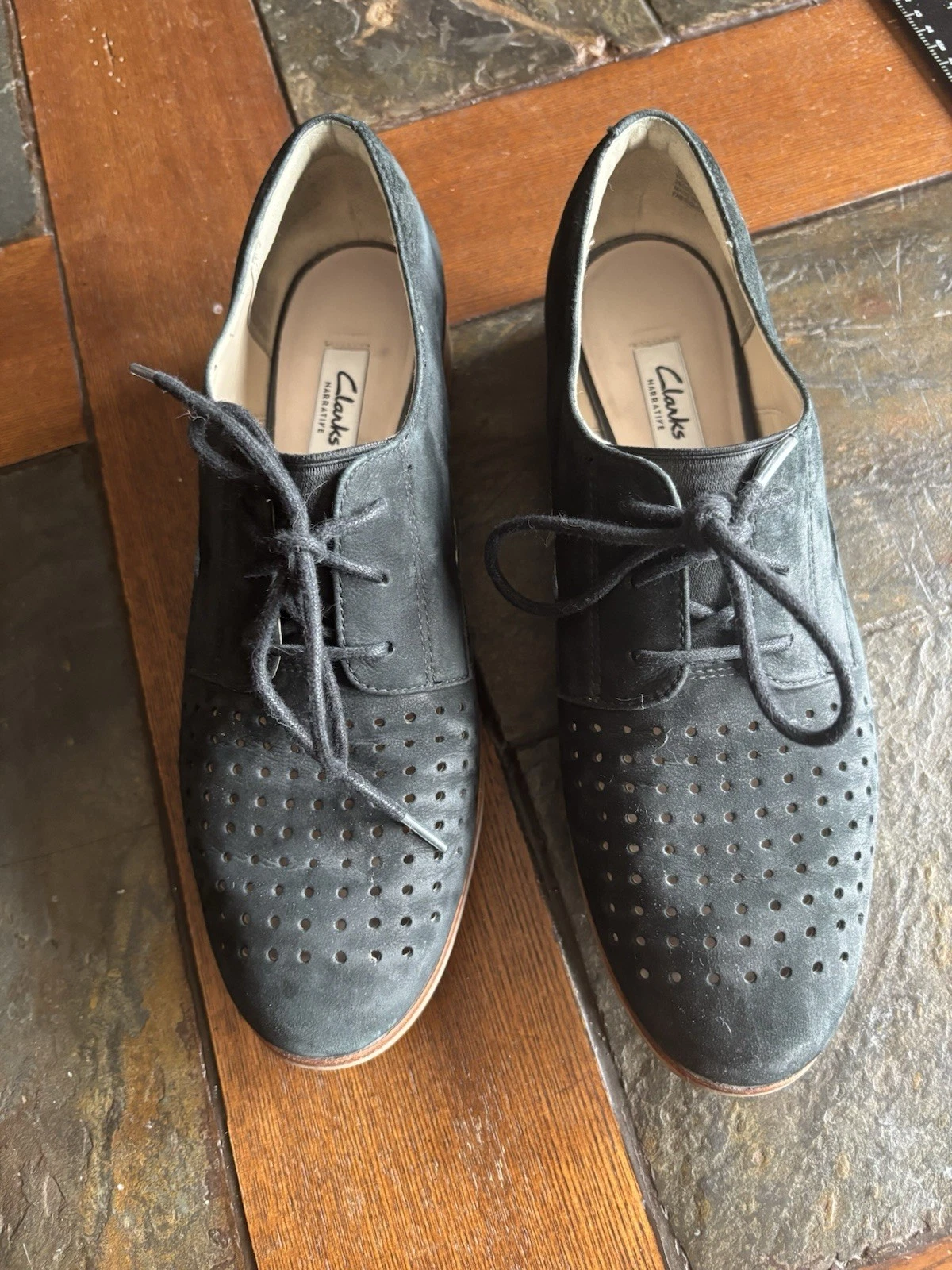 CLARKS Cravatta Oxford Clark’s Narrative nera con cravatta taglia 9 donna