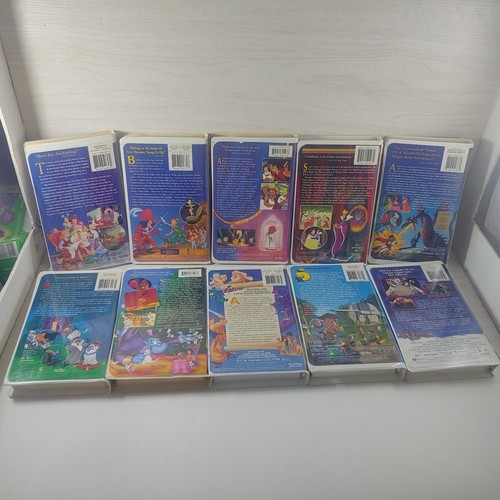 Disney VHS Lot Of 10 (Black Diamond) Cinderella, Peter Pan, Snow White, Aladdin - Picture 5 of 8