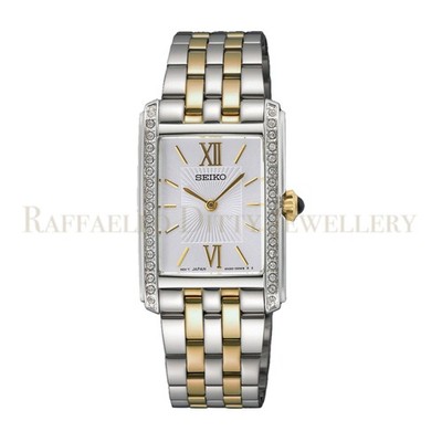SEIKO Ladies Watch Rectangular Silver Dial Two Tone with