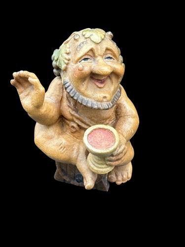 Pair ANRI Italy 4in Troll Gnome Figurines MCM Whimsical Woodland Folk - Picture 13 of 16