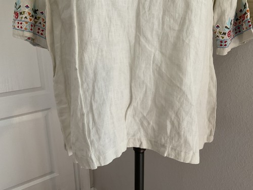 Kyla Seo Caite Layla Blouse Top Embroidered Tunic Karyn Linen Sand Small NWT - Picture 7 of 22