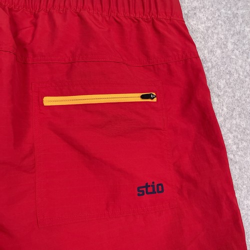 Stio Goodwin Shorts Mens L Quick Dry Boardshorts Ripstop Nylon Baggy Belted Red - Picture 12 of 12