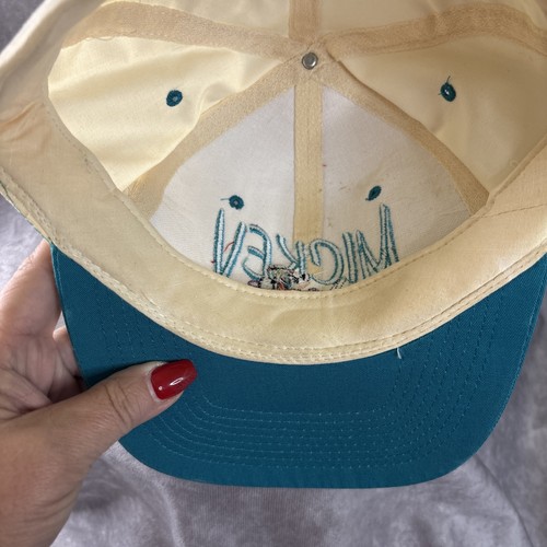 Vintage Mickey Unlimited Snapback Cap Teal/Cream Color - Picture 5 of 7