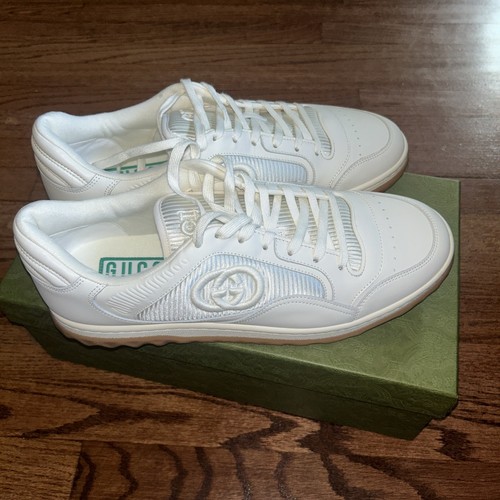 GUCCI MAC80 Tela Cuero Hombre Off-White 747953 AAB8C 9110 Talla 11+ (US 12) - Imagen 3 de 7