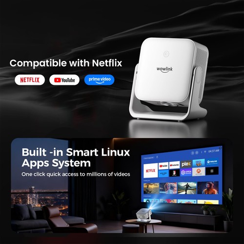 [Smart TV OS & HDR10 & 3D Suono] Proiettore 4K con WiFi 6 e Bluetooth 5.4 Built - Foto 4 di 24